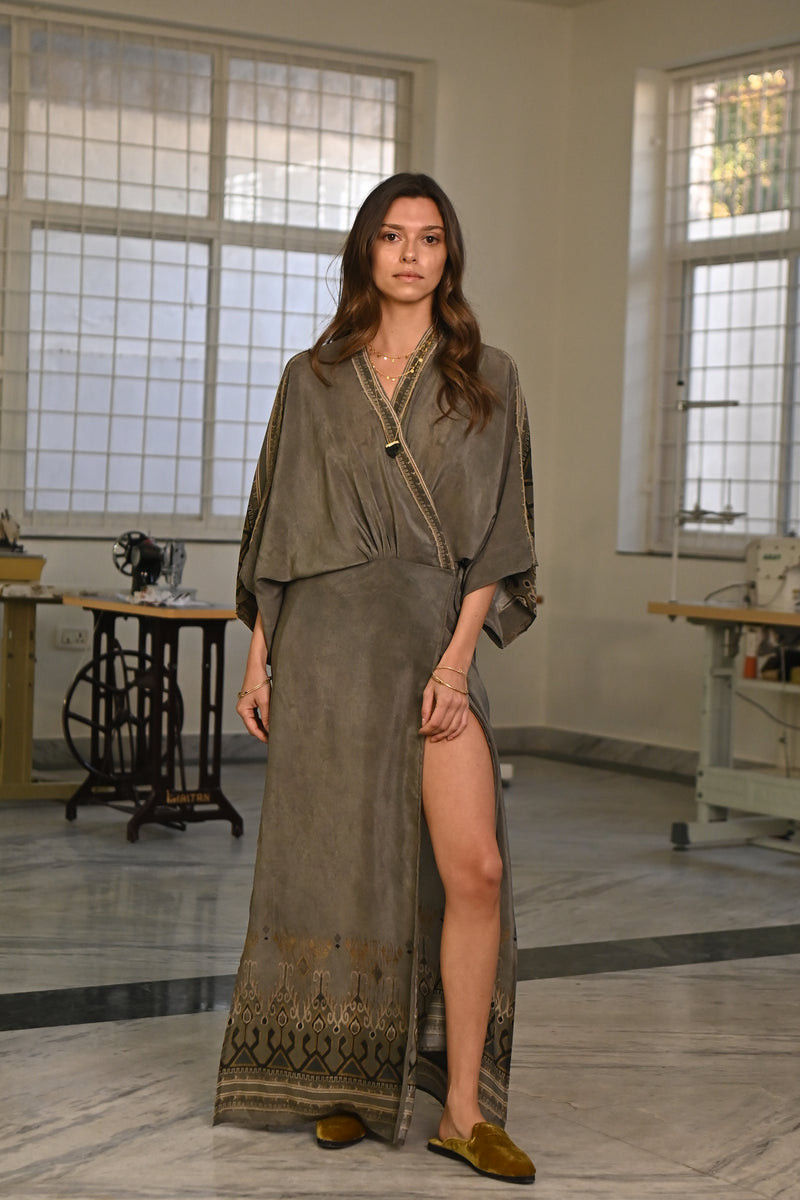 100% Crepe Silk Ayanna Dress from Savannah Collection by The White Raven Women Clothing