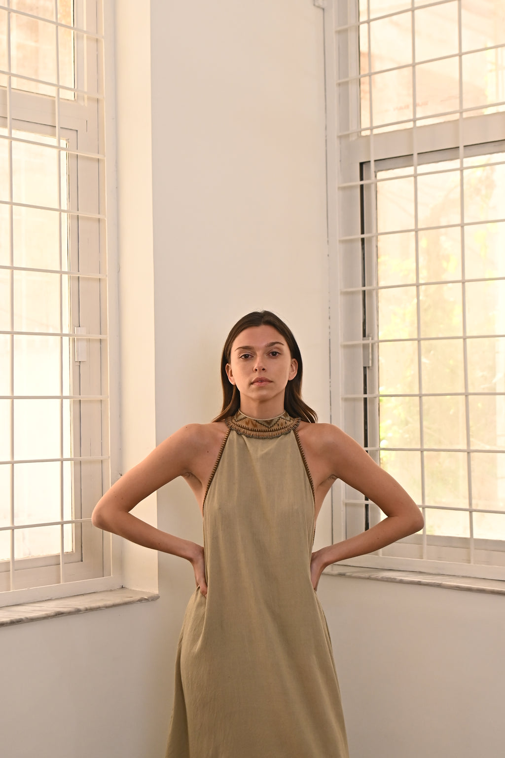 Raw Silk Hayku Dress from Savannah Collection by The White Raven Women Clothing