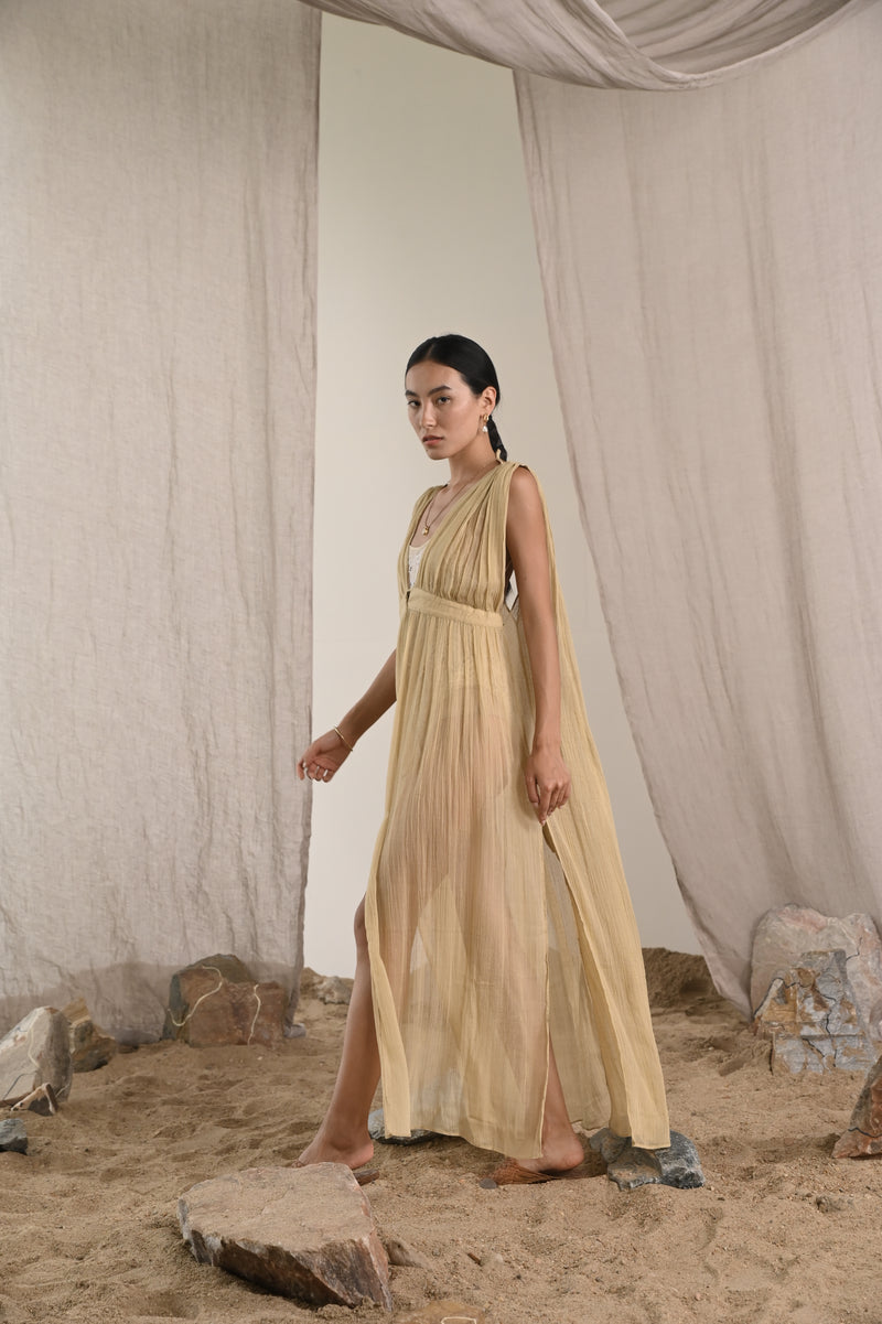 100% Crepe Silk Jala Dress from Savannah Collection by The White Raven Women Clothing