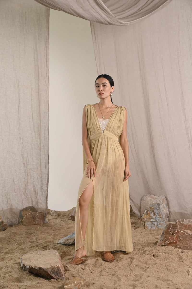 100% Crepe Silk Jala Dress from Savannah Collection by The White Raven Women Clothing