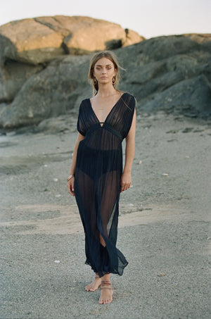 100% Crepe Silk Jala Dress from Savannah Collection by The White Raven Women Clothing