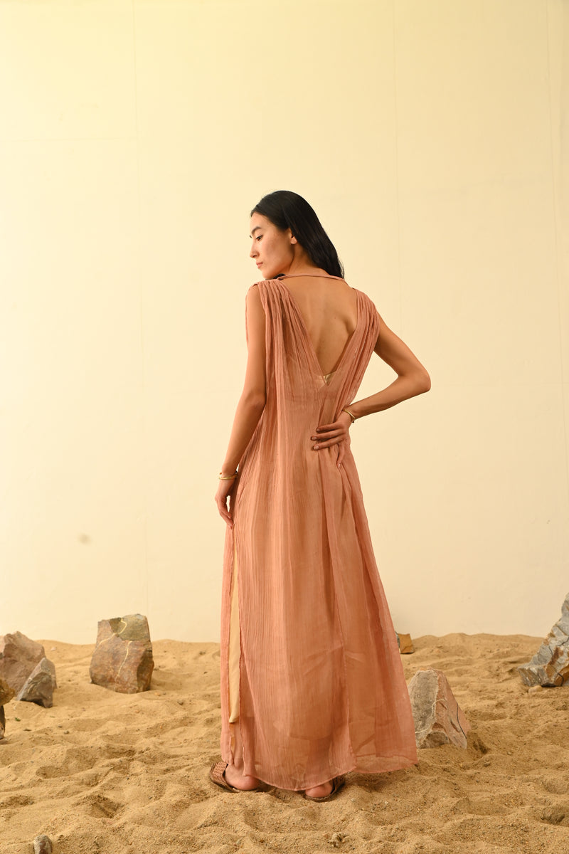 100% Crepe Silk Jala Dress from Savannah Collection by The White Raven Women Clothing