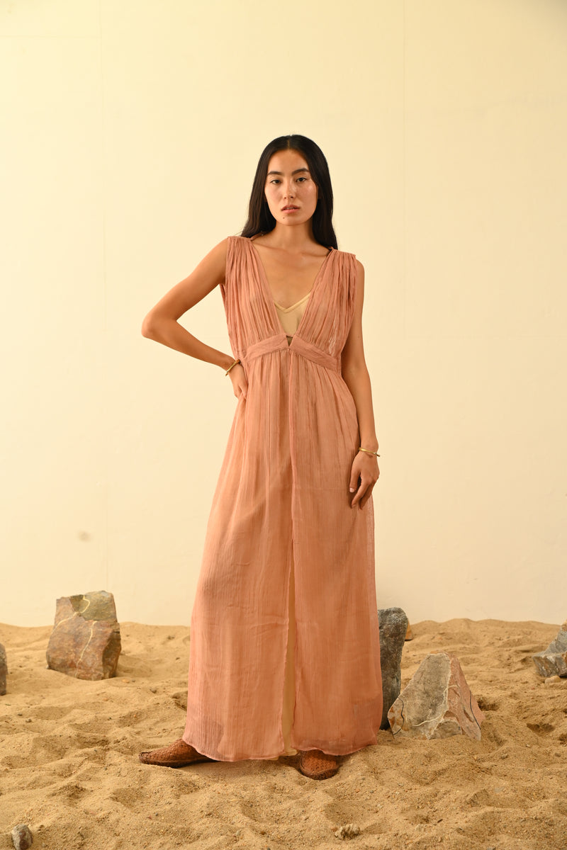 100% Crepe Silk Jala Dress from Savannah Collection by The White Raven Women Clothing