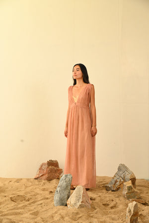 100% Crepe Silk Jala Dress from Savannah Collection by The White Raven Women Clothing