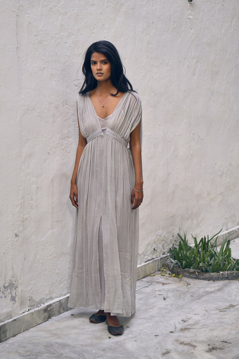 100% Crepe Silk Jala Dress from Savannah Collection by The White Raven Women Clothing