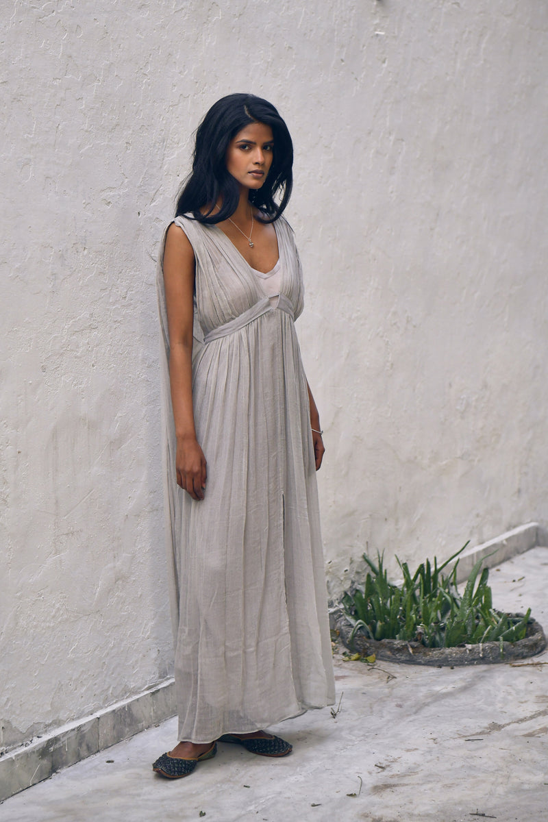 100% Crepe Silk Jala Dress from Savannah Collection by The White Raven Women Clothing