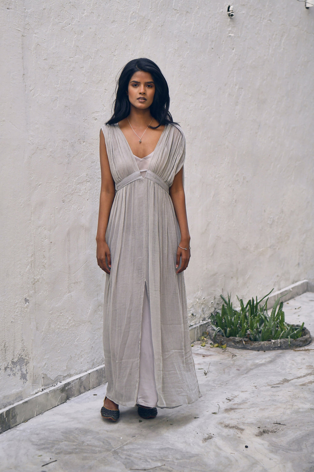 100% Crepe Silk Jala Dress from Savannah Collection by The White Raven Women Clothing