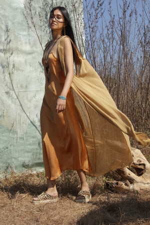 Rose Bush Fibers Hand Dyed Rose Slip Dress from Savannah Collection by the White Raven Women Clothing