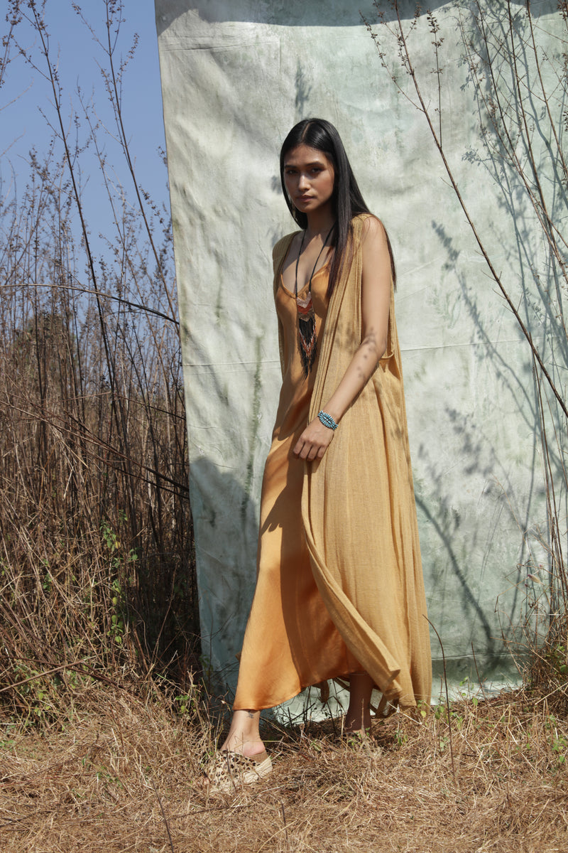 Rose Bush Fibers Hand Dyed Rose Slip Dress from Savannah Collection by the White Raven Women Clothing