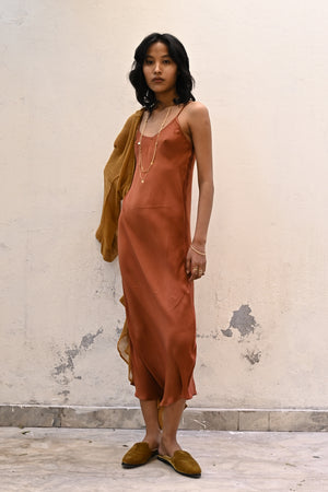 Rose Bush Fibers Hand Dyed Rose Slip Dress from Savannah Collection by the White Raven Women Clothing