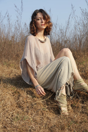 100% Raw Silk Zephyr Top from Savannah Collection by the White Raven Women Clothing