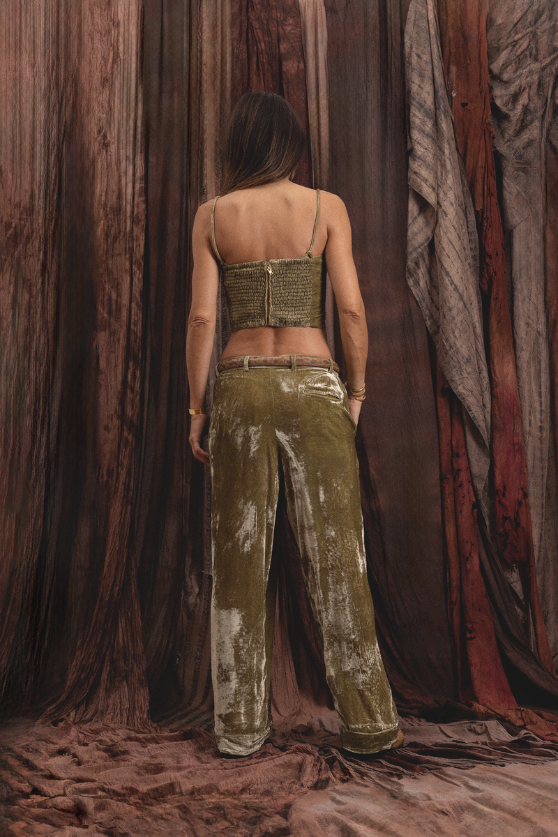 Velvet Corset – Sage