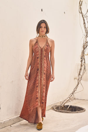 100% Silk Asha dress from savannah collection by the white raven women clothing