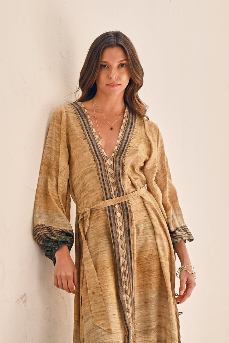 100% Crepe Silk Athena dress savannah collection the white raven clothing