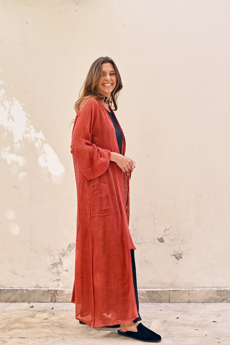 Raw Silk Gauze Hewa Kimono from Savannah Collection by The White Raven Women Clothing