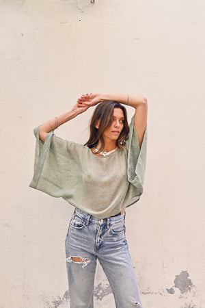 100% Raw Silk Zephyr Top from Savannah Collection by the White Raven Women Clothing