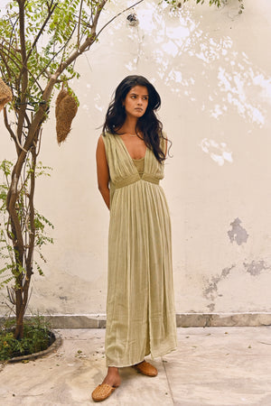 100% Crepe Silk Jala Dress from Savannah Collection by The White Raven Women Clothing