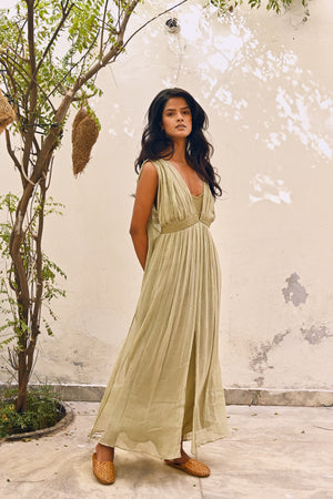 100% Crepe Silk Jala Dress from Savannah Collection by The White Raven Women Clothing