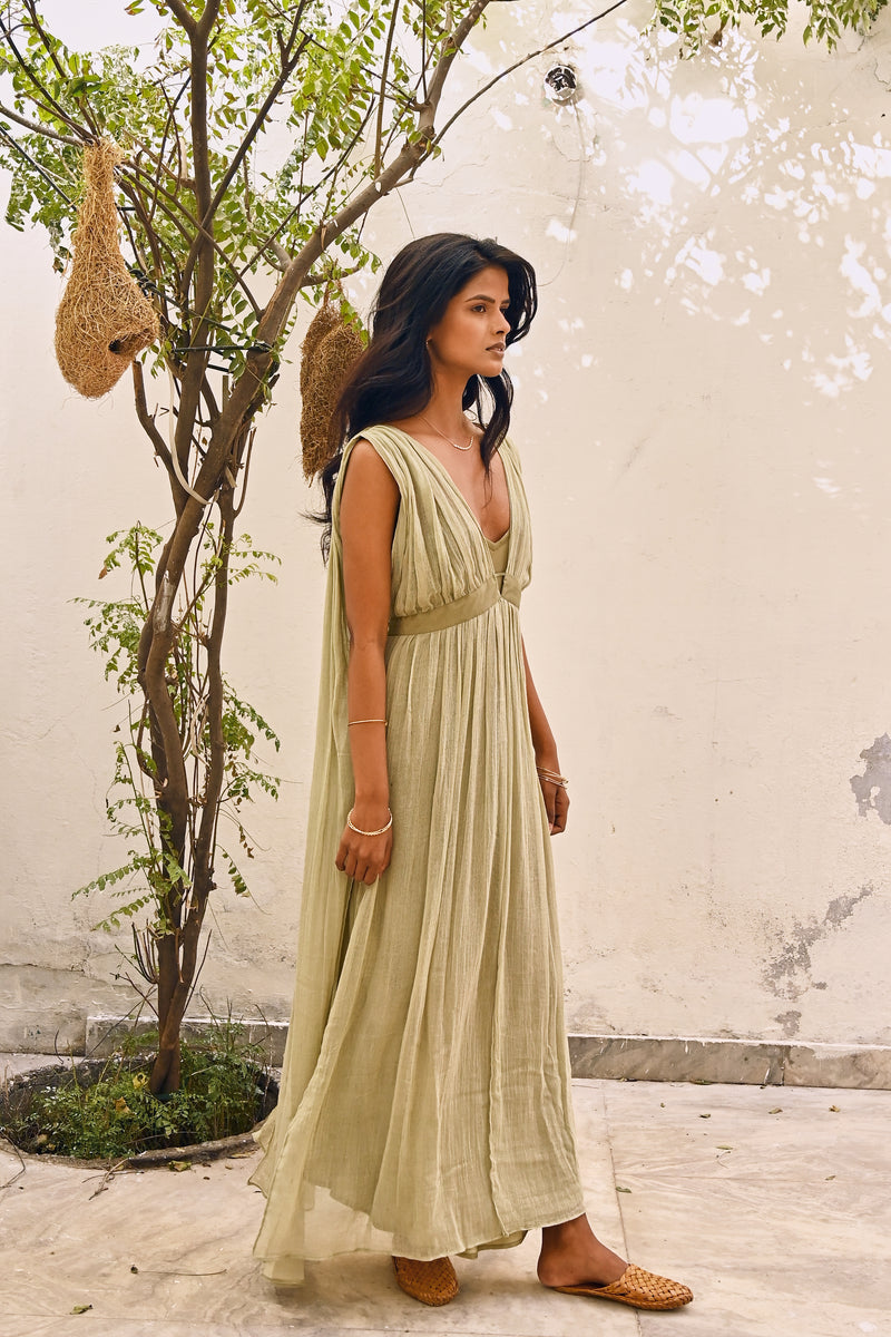 100% Crepe Silk Jala Dress from Savannah Collection by The White Raven Women Clothing