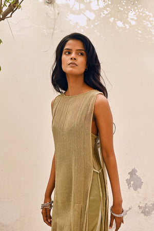 Raw Silk Gauze Hewa Armour from Savannah Collection by The White Raven Women Clothing